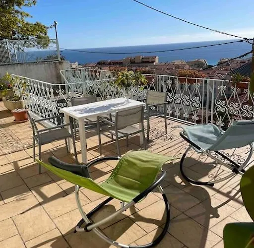 Terrace, Panoramic View, Quiet Area * マントン